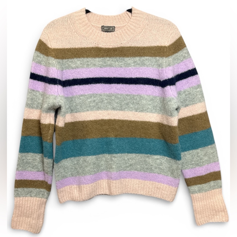 J.Crew Point Sur Alpaca Merino Wool Striped Sweater Size L‎
